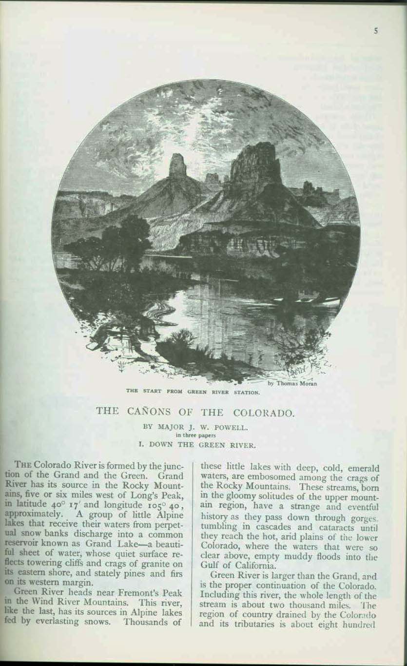 THE CA&Ntilde;ONS OF THE COLORADO-- the 1869 discovery voyage down the Colorado River. vist0059b